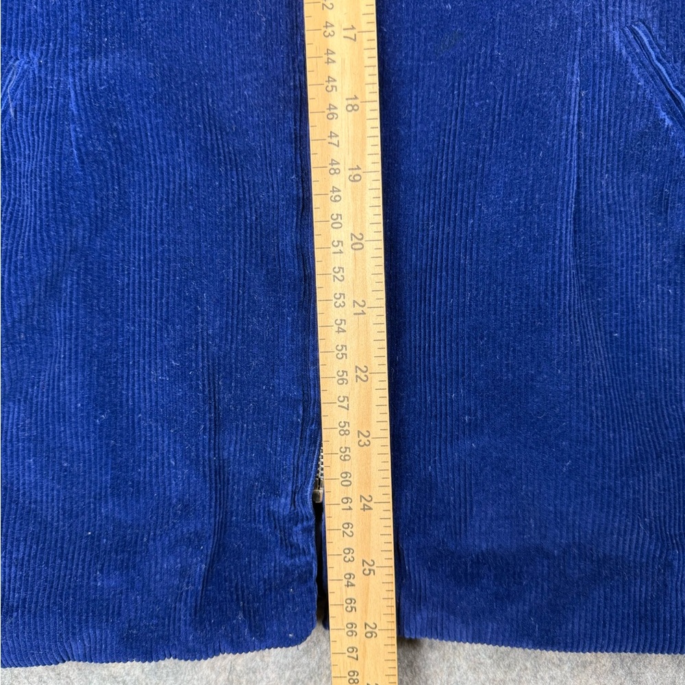 Vintage International Scene Corduroy Jacket Women's 14 Blue Buckle Trim Full Zip - Picture 4 of 8